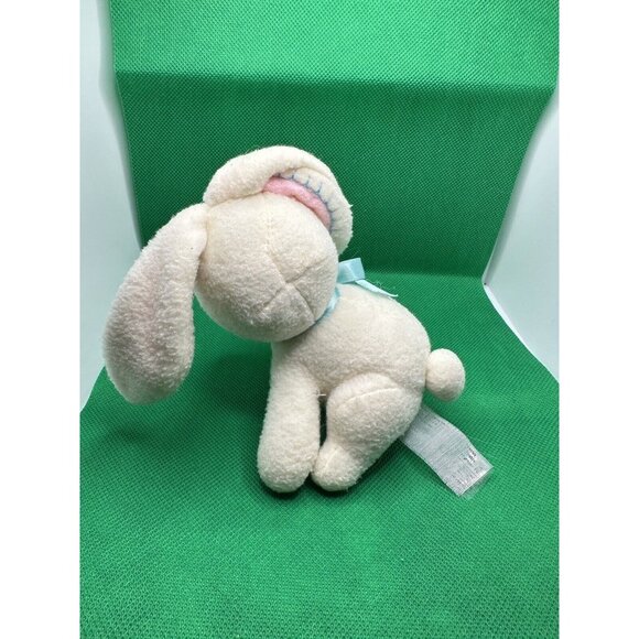 Vintage White Wool Easter Bunny Rabbit 4” To 5” Plush Stuffed Animal No Brand - Picture 5 of 15